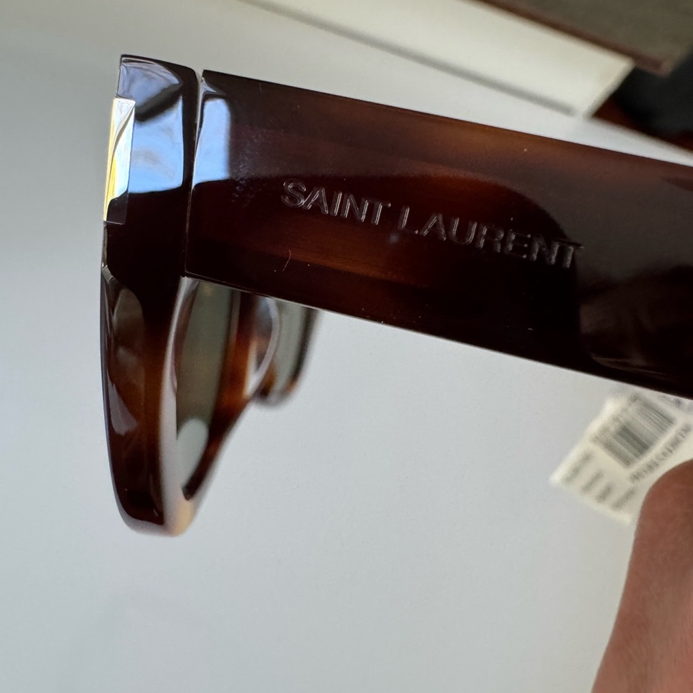 Saint Laurent SL 601 002 Rectangular Havana Green 51 mm-20-145 Unisex Sunglasses - Picture 8 of 16